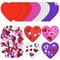 16 pieces of Valentine's Foam Heart Foam Craft Hearts and 300 Glitter Heart Stickers Self-Adhesive Foam Stickers for Valentine's Day Wedding DIY Craft Supplies, 4 colours